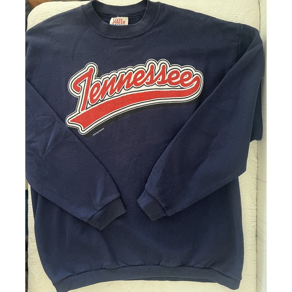 Vintage 90's Tennessee Script Cursive Sweatshirt Spellout Crewneck Men's XL